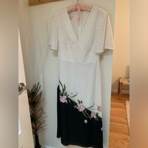 Ted Baker Danee Elderflower Midi Tea Dress Short Sleeve Polka Dot